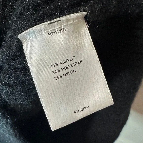 A loves A Sweater Mini Dress Balloon Sleeve Mock Neck Black Knit Womens Medium - Picture 5 of 5